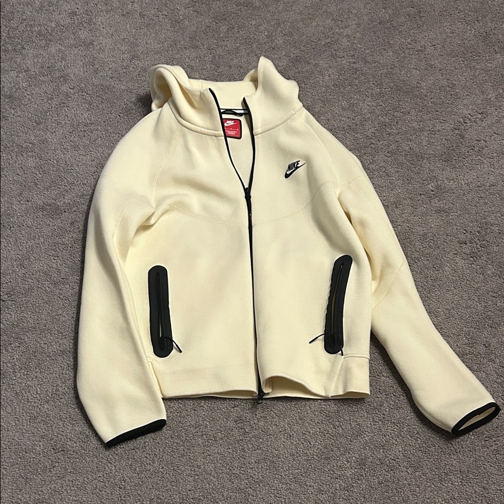 Nike Men's Cream Zip-Up Sweater